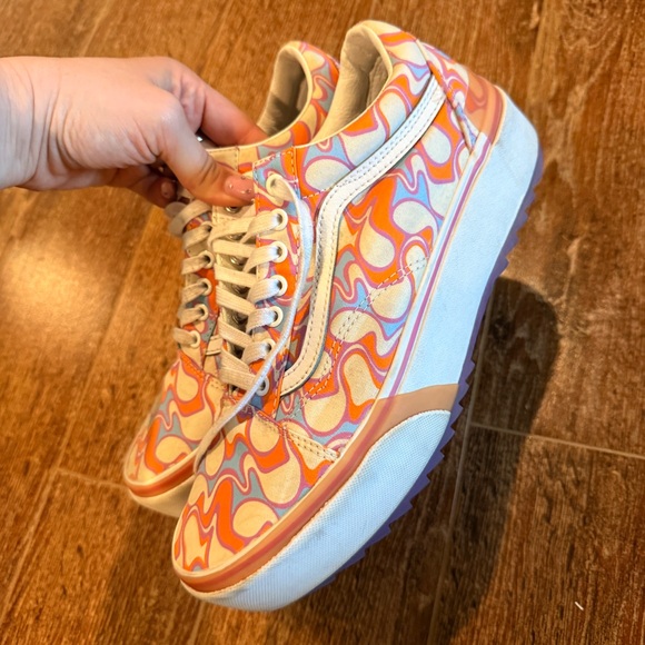 Vans 2 Pairs Bundle Lot Size 11 Platforms Purple Orange Classic - Picture 9 of 12